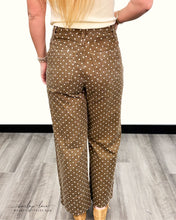 Load image into Gallery viewer, Brown Polka Dot Pant W/ Front + Back Pockets