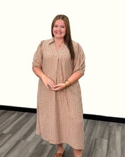 Load image into Gallery viewer, Curvy | Checkered Midi Dress W/ Pockets