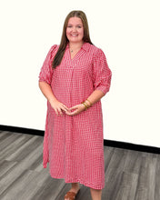 Load image into Gallery viewer, Curvy | Checkered Midi Dress W/ Pockets