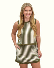 Load image into Gallery viewer, Stripe Mini Skirt Set | Olive