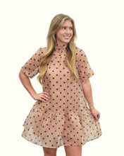 Load image into Gallery viewer, Polka Dot Mini Dress W/ Back Tie Detail | Ecru