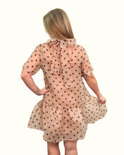 Load image into Gallery viewer, Polka Dot Mini Dress W/ Back Tie Detail | Ecru