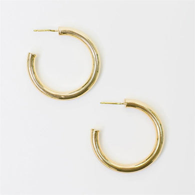 Gold Heather Shiny Hoop Earrings