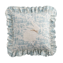 Load image into Gallery viewer, Blue Toile Bunny Pillow