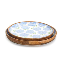 Load image into Gallery viewer, Blue Hydrangea Hand-Crafted Wood Tray