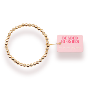 5mm Gold Beaded Bracelet | Beaded Blondes