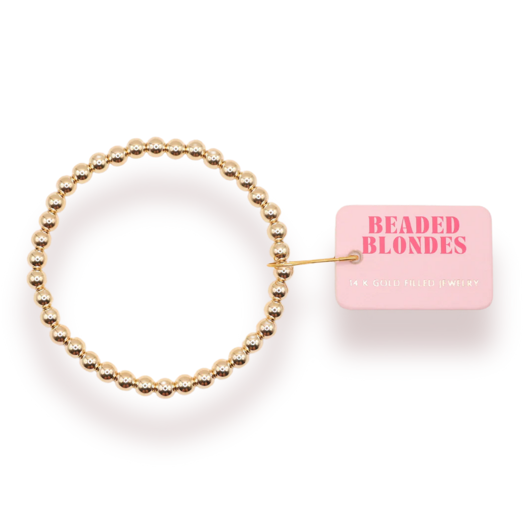 5mm Gold Beaded Bracelet | Beaded Blondes