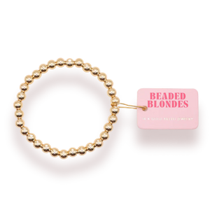 6mm Gold Beaded Bracelet | Beaded Blondes