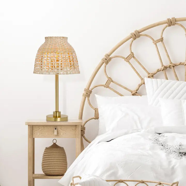 Natural Gold Bamboo Shade Table Lamp