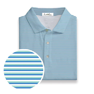 AutiLove | Baby Blue + Light Green Stripe Polo