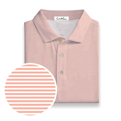AutiLove | Peach + White Stripe Polo