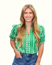 Load image into Gallery viewer, Colette Green Heritage Stitch Top