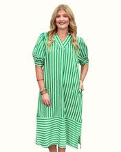 Load image into Gallery viewer, Collared Striped Midi Dress
