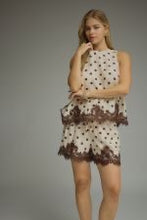 Load image into Gallery viewer, Polka Dot Lace Trim Shorts | Ecru