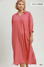 Load image into Gallery viewer, Curvy | Checkered Midi Dress W/ Pockets