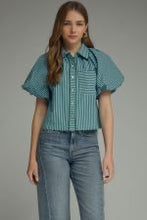 Load image into Gallery viewer, Puff Sleeve Button Down Blouse