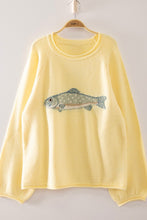 Load image into Gallery viewer, Fish Intarsia Cozy Sweater | Lemon