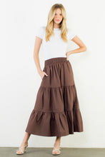 Load image into Gallery viewer, Long Tiered Skirt | Brown