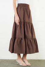 Load image into Gallery viewer, Long Tiered Skirt | Brown