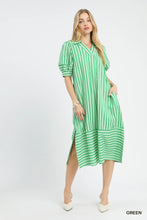 Load image into Gallery viewer, Collared Striped Midi Dress