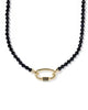 Emery Beaded Strand Necklace Gold Black Agate|KS