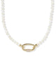 Emery Beaded Strand Necklace Gold Ivory Mother Of Pearl|KS