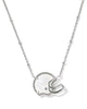 Football Helmet Short Pendant Necklace Silver Ivory Mother Of Pearl|KS