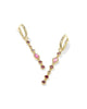 Mini Elisa Abbie Huggie Earrings | Gold Pink Mix