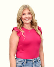 Load image into Gallery viewer, Ruffle Bodysuit| Hot Pink