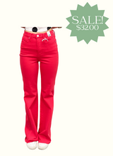 Load image into Gallery viewer, Judy Blue| Tummy Control Red Flare Jeans