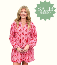 Load image into Gallery viewer, Pink Shawna Floral Tunic Dress