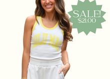 Load image into Gallery viewer, Lulu Mac | White Tank w\ Yellow