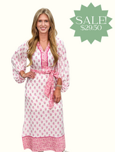Load image into Gallery viewer, Ivory Pink Floral Print Midi Dress