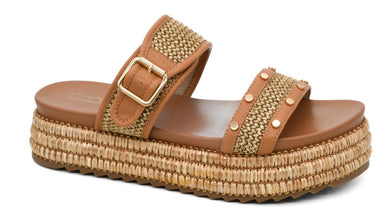 Walk Of Shame Sandal | Tan Raffia
