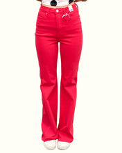 Load image into Gallery viewer, Judy Blue| Tummy Control Red Flare Jeans