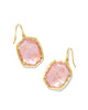 Daphne Drop Earrings | Gold Light Pink Iridescent Abalone