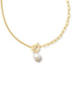 Leighton Pearl Chain Necklace | Gold White Pearl