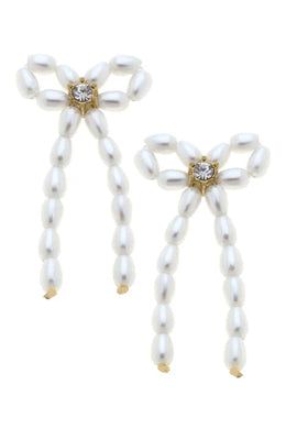 Kristin Pearl Bow Earrings