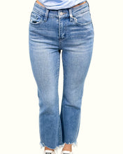 Load image into Gallery viewer, Light Denim High Rise Crop Flare